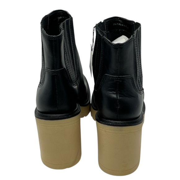 Dolce Vita Black Caster H2O Chelsea Leather Chunky Heel Ankle Boots Size 7 - Picture 13 of 14